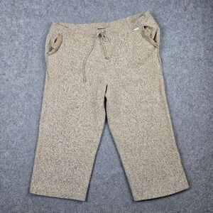 Vintage St John Sport Knit Pants Womens Large Tan Wool Blend Cropped Capri